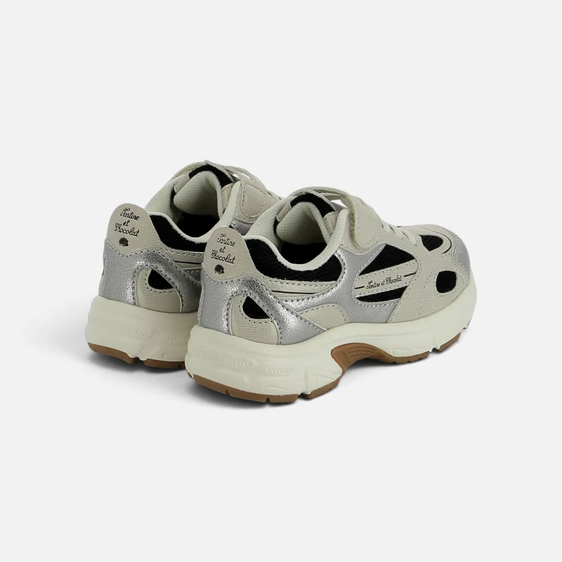 TC SNEAK JOG - LAMINATO-MESH - BLACK-BEIGE