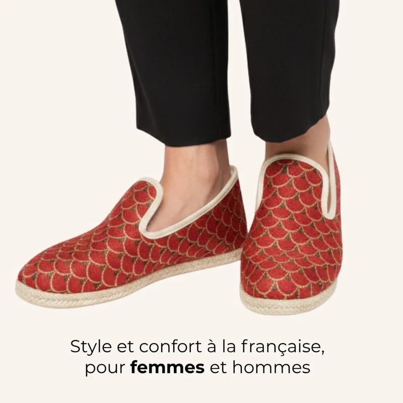 Charentaises Écailles Impériales Rouge 🇫🇷