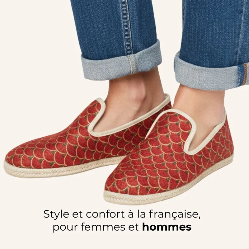 Charentaises Écailles Impériales Rouge 🇫🇷