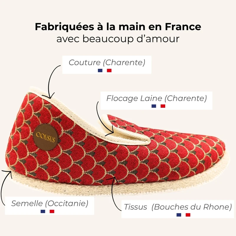 Charentaises Écailles Impériales Rouge 🇫🇷