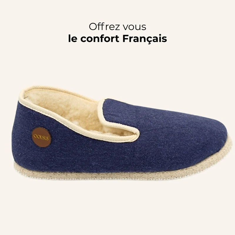 Charentaises Lin Bleu Abysses 🇫🇷