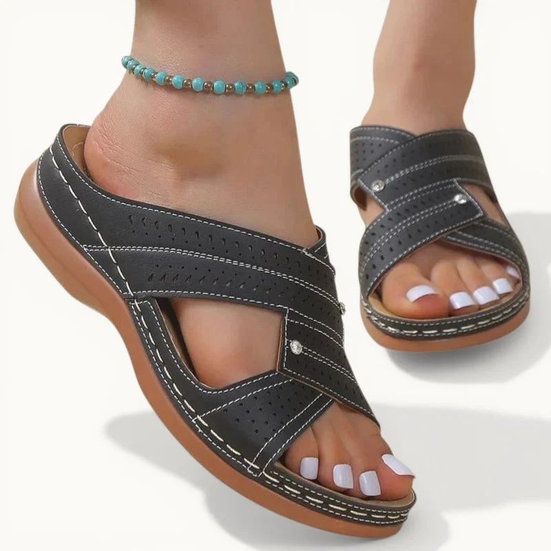 Chausson cuir femme