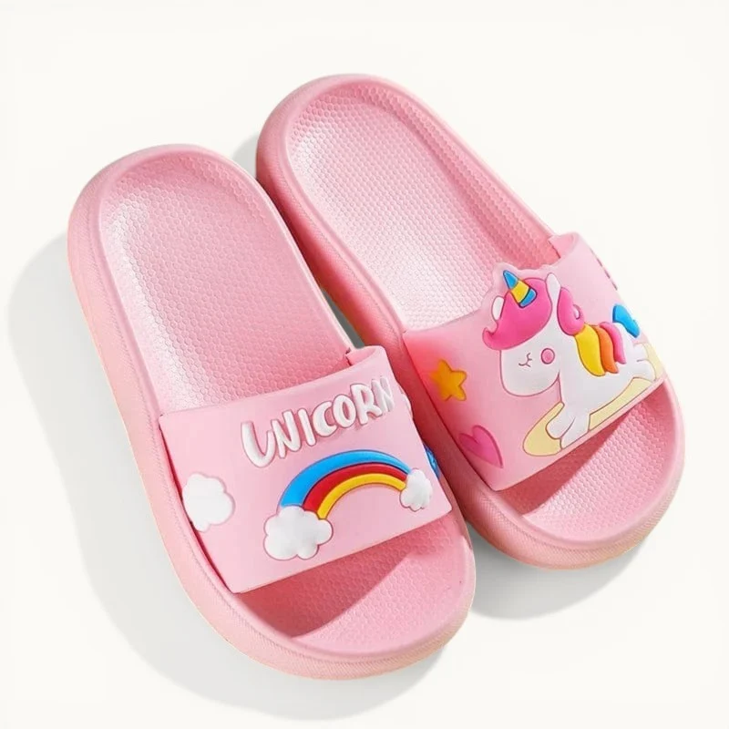 Chaussons licorne enfant été | Arc-en-ciel