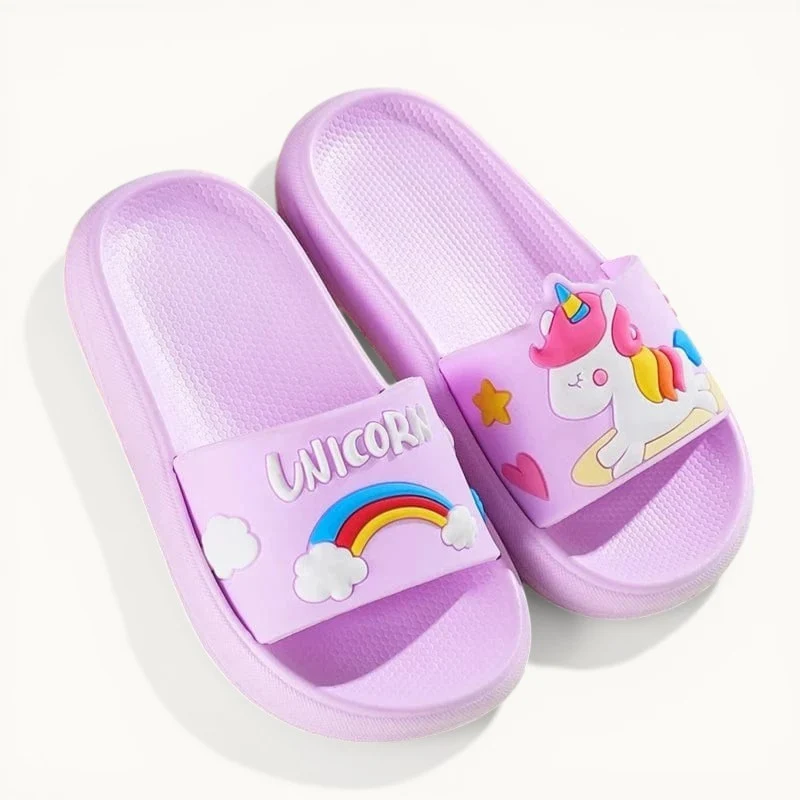 Chaussons licorne enfant été | Arc-en-ciel