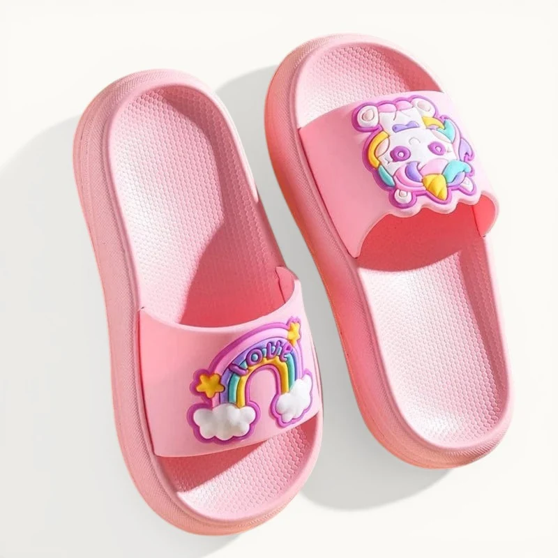 Chaussons licorne enfant été | Arc-en-ciel