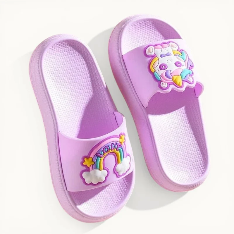 Chaussons licorne enfant été | Arc-en-ciel