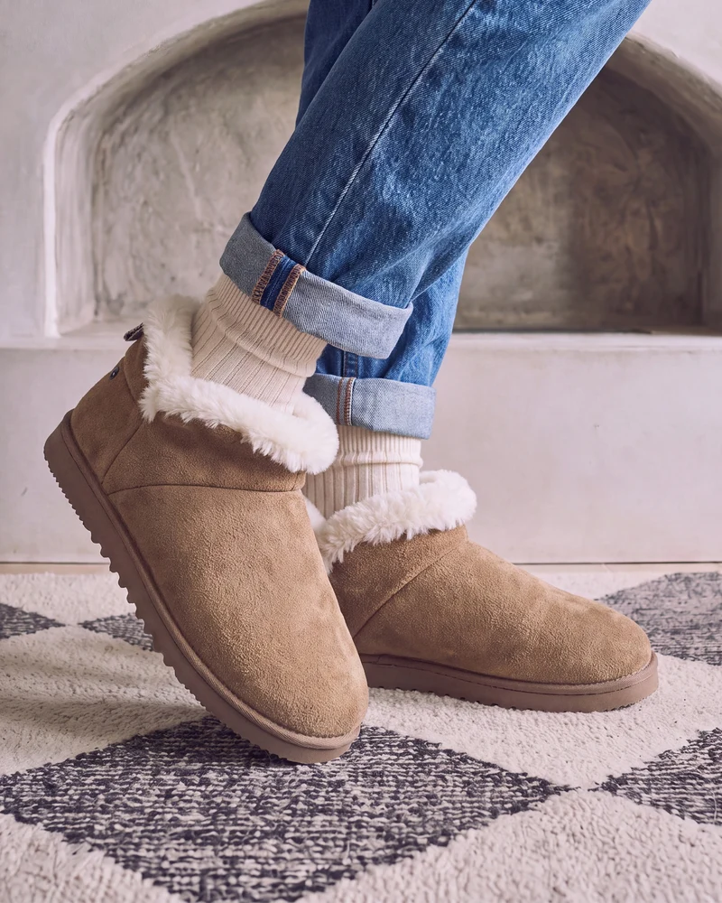 Chaussons Bottillons cuir Femme Camel