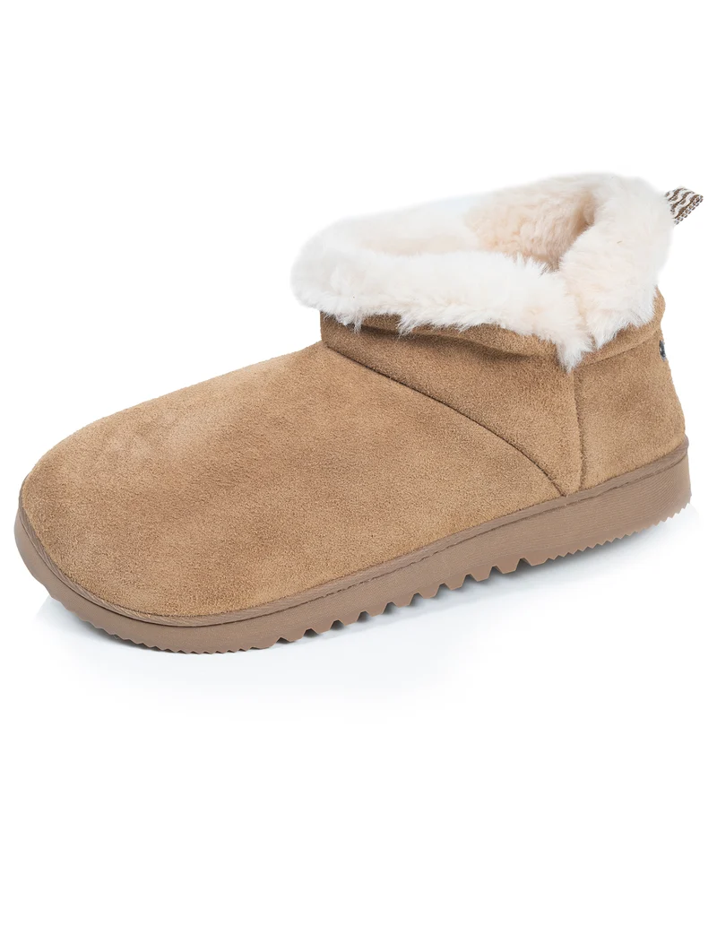 Chaussons Bottillons cuir Femme Camel