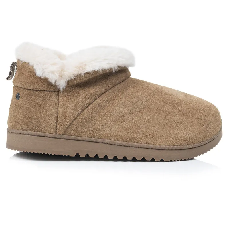 Chaussons Bottillons cuir Femme Camel