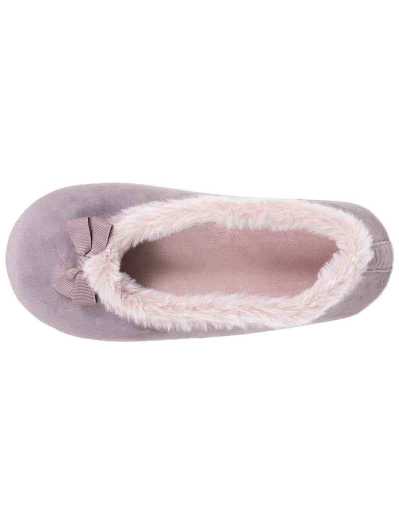 Chaussons Ballerines Femme microvelours Taupe