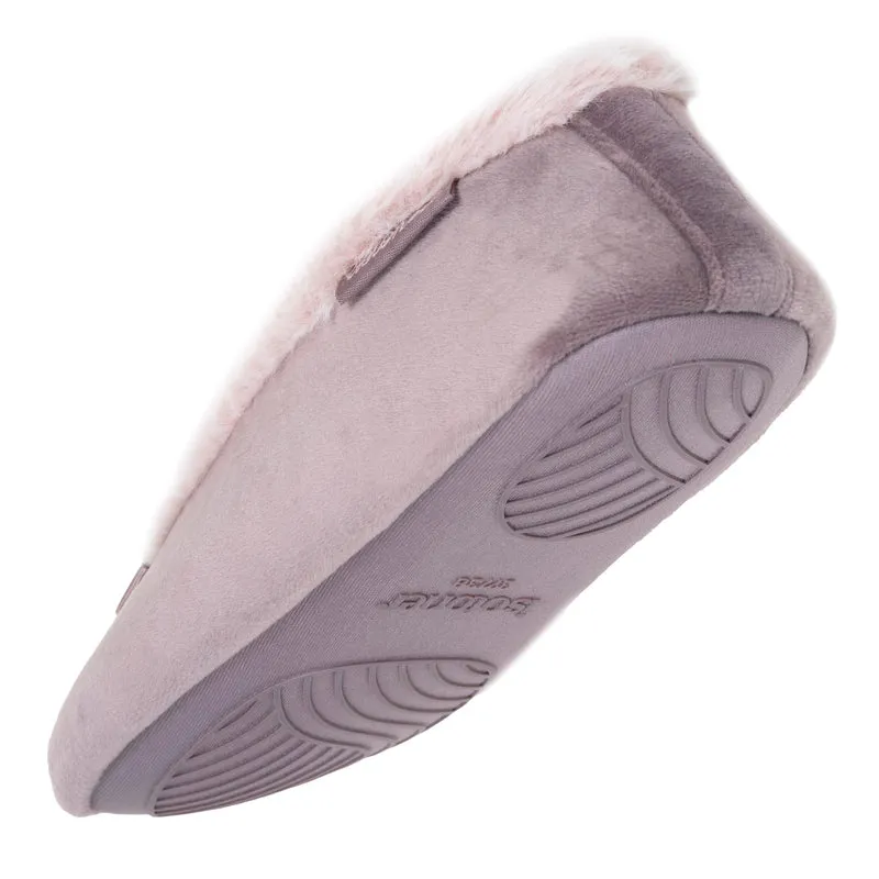 Chaussons Ballerines Femme microvelours Taupe
