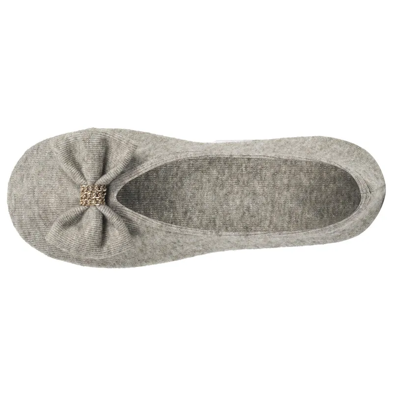 Chaussons Ballerines Femme Grand Nœud Kaki