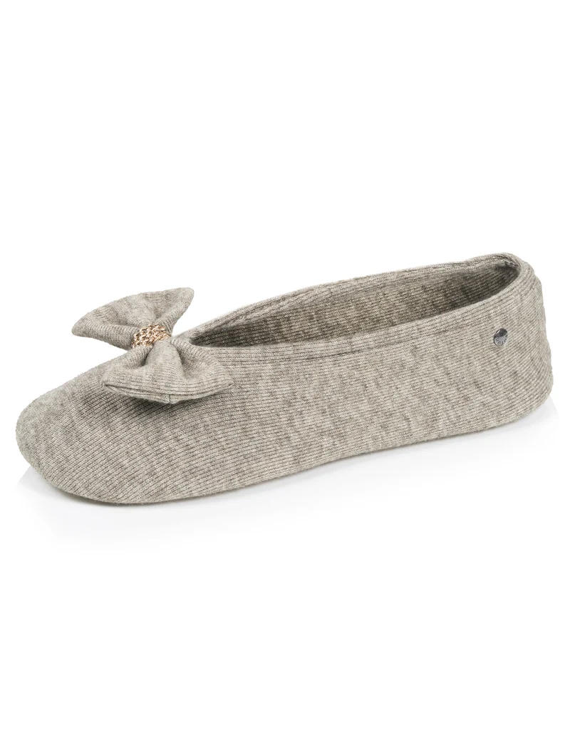 Chaussons Ballerines Femme Grand Nœud Kaki