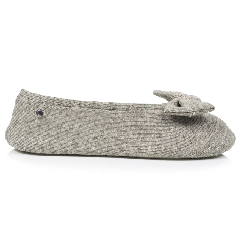 Chaussons Ballerines Femme Grand Nœud Kaki