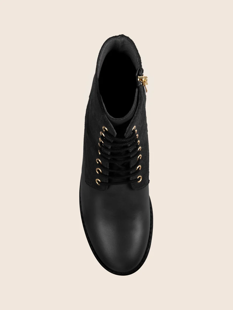 Bottines à lacet cuir noir