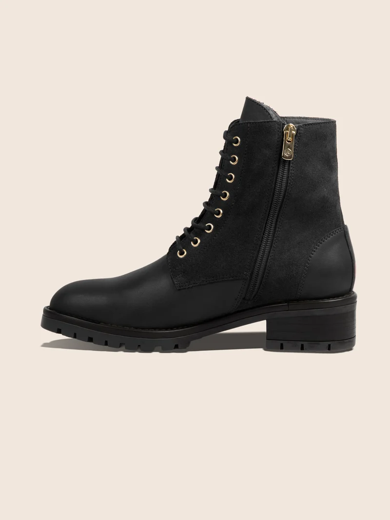 Bottines à lacet cuir noir