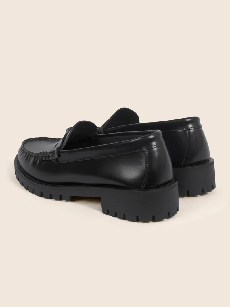 Mocassins cuir vernis noir