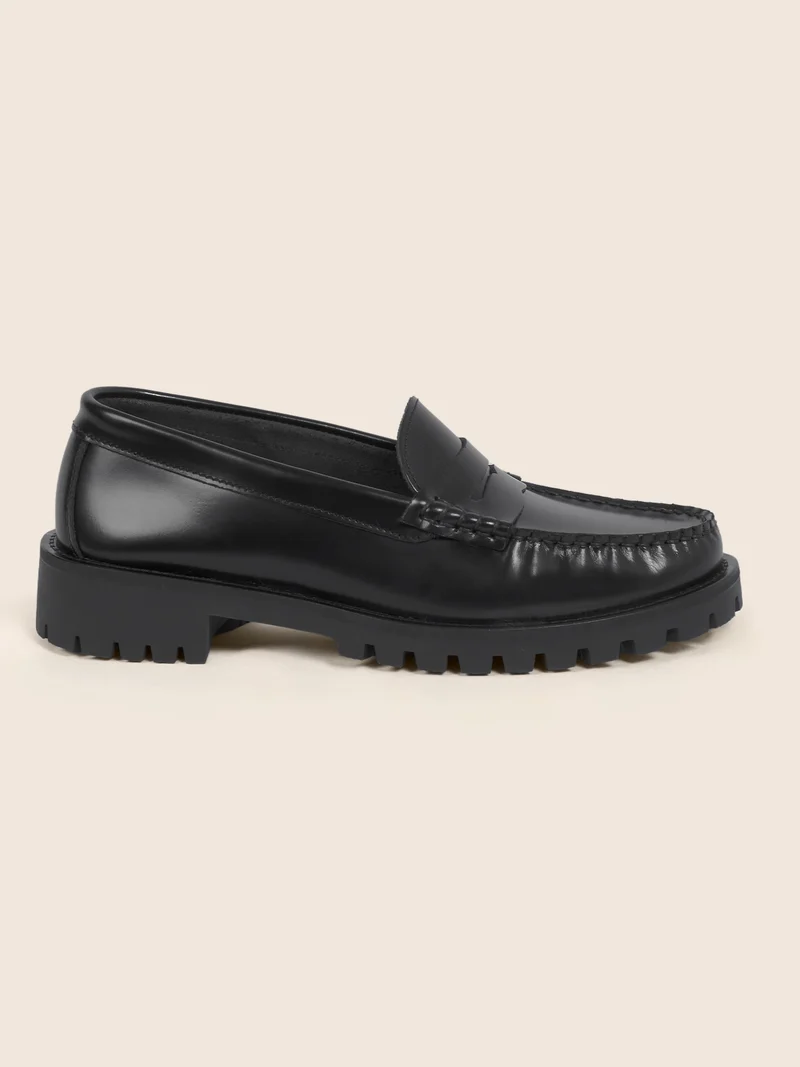 Mocassins cuir vernis noir