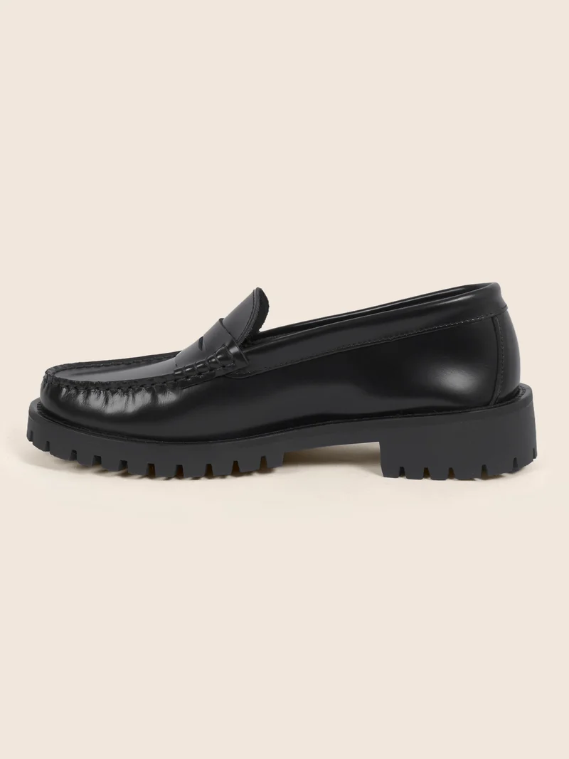 Mocassins cuir vernis noir