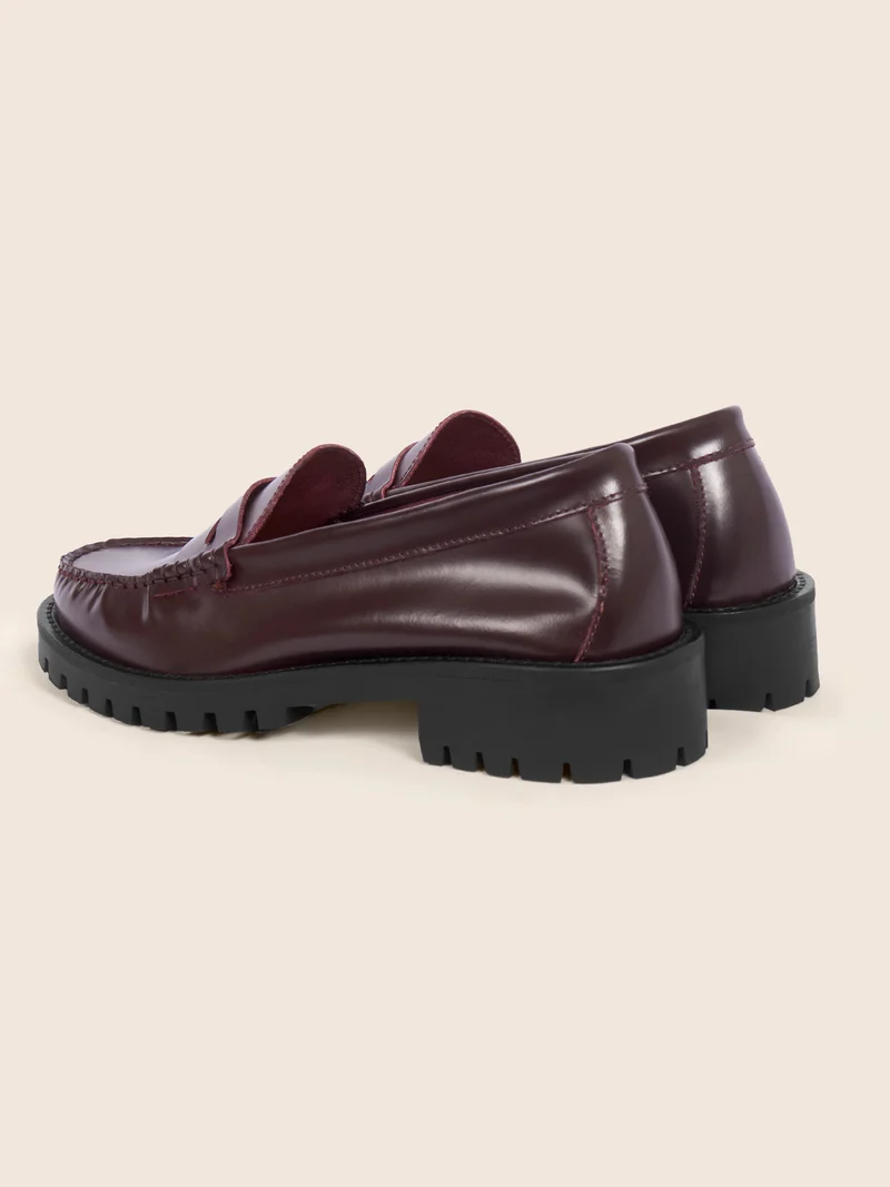 Mocassins cuir vernis bordeaux