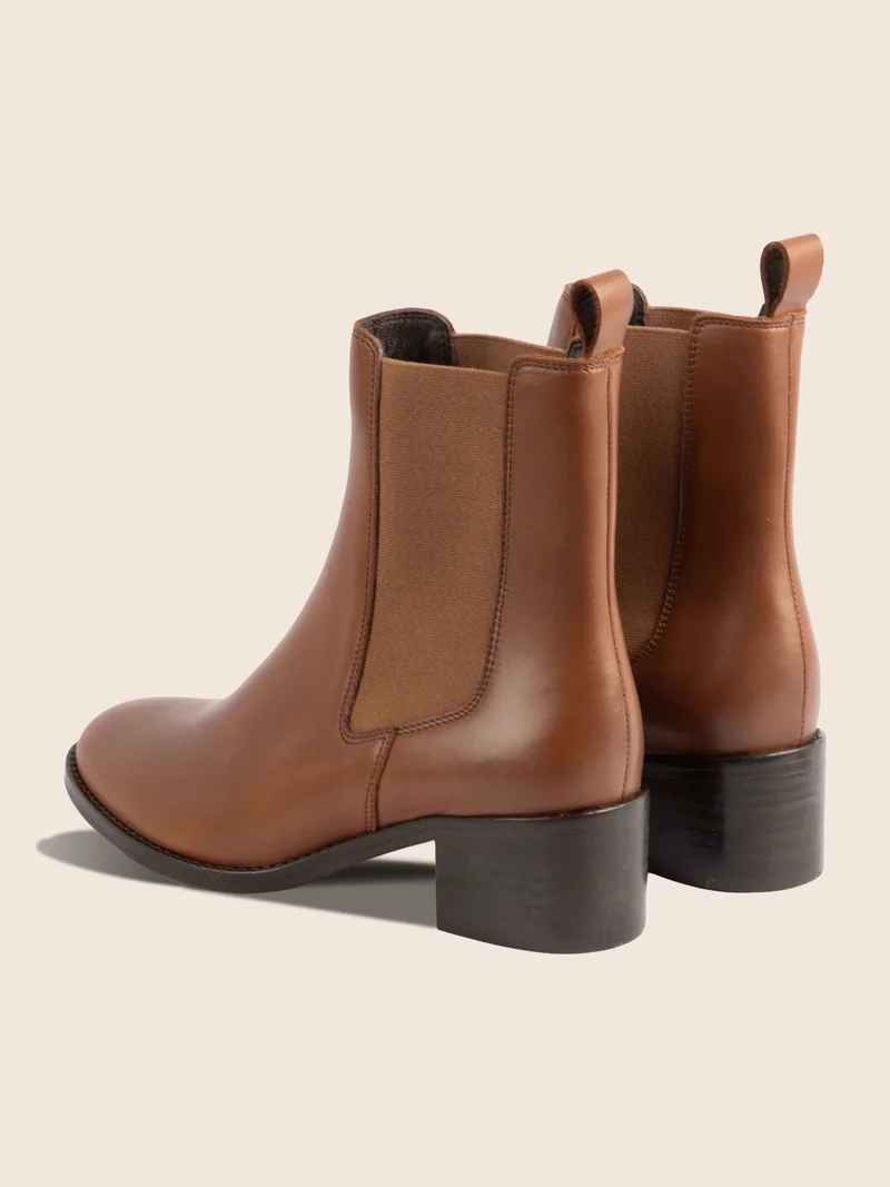Bottines Chelsea cuir camel