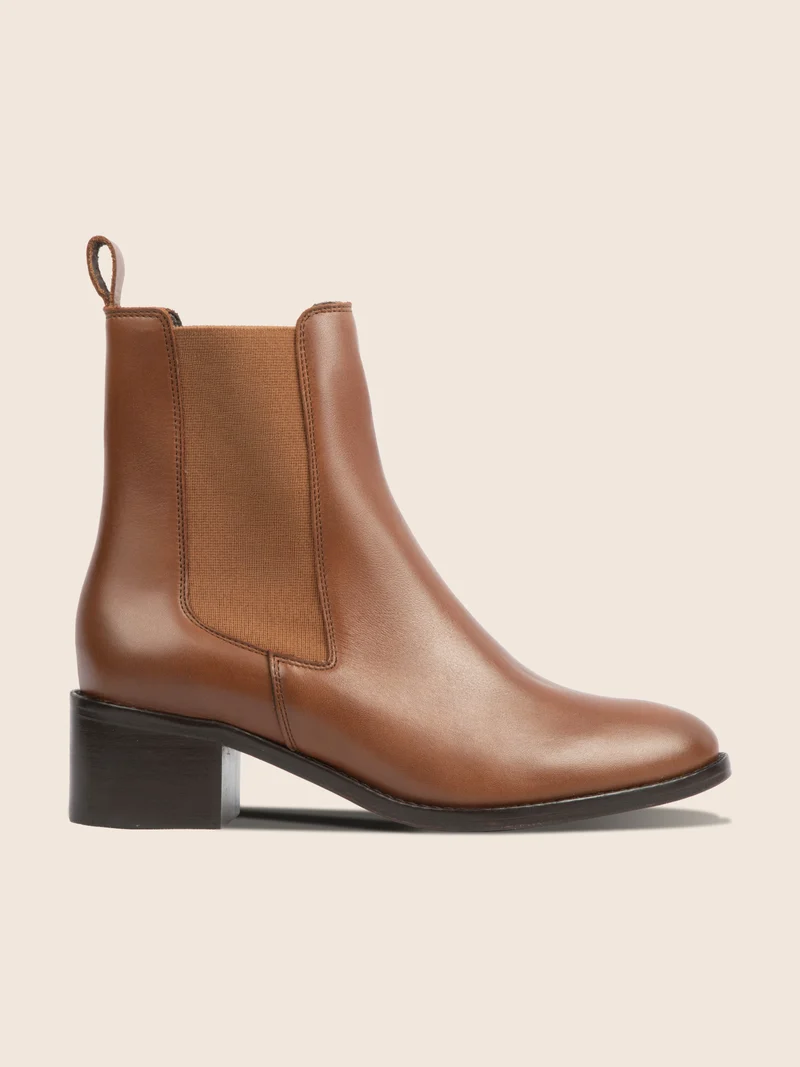 Bottines Chelsea cuir camel