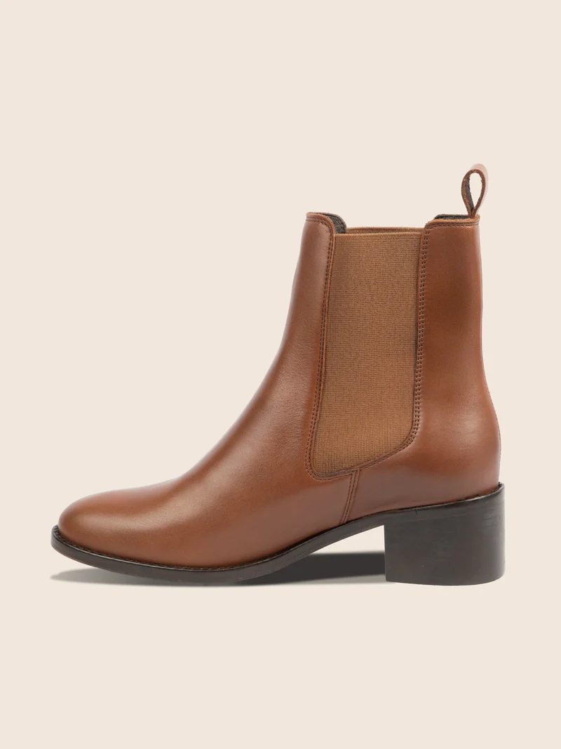 Bottines Chelsea cuir camel