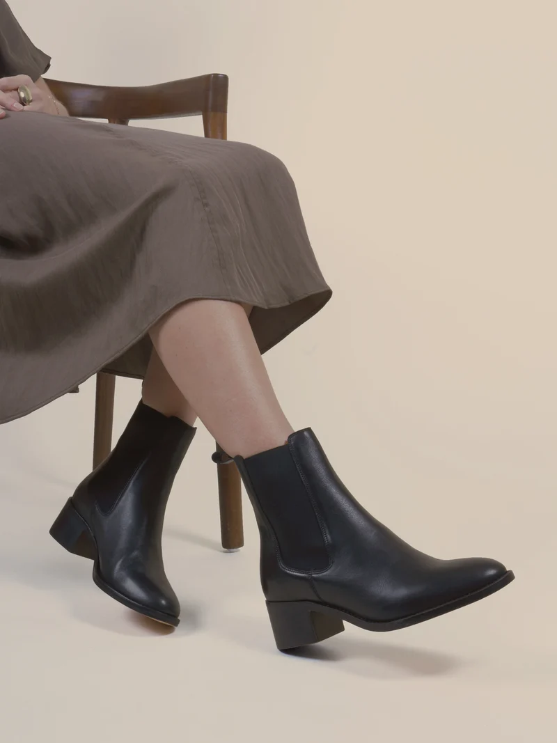 Bottines Chelsea cuir noir