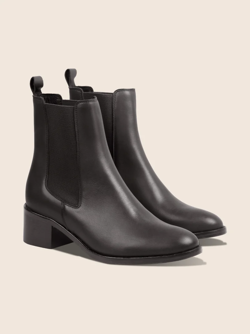 Bottines Chelsea cuir noir
