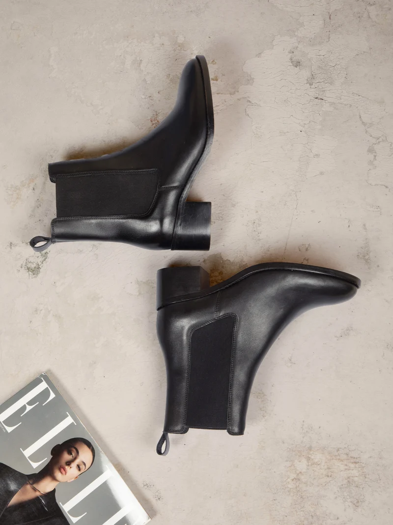 Bottines Chelsea cuir noir