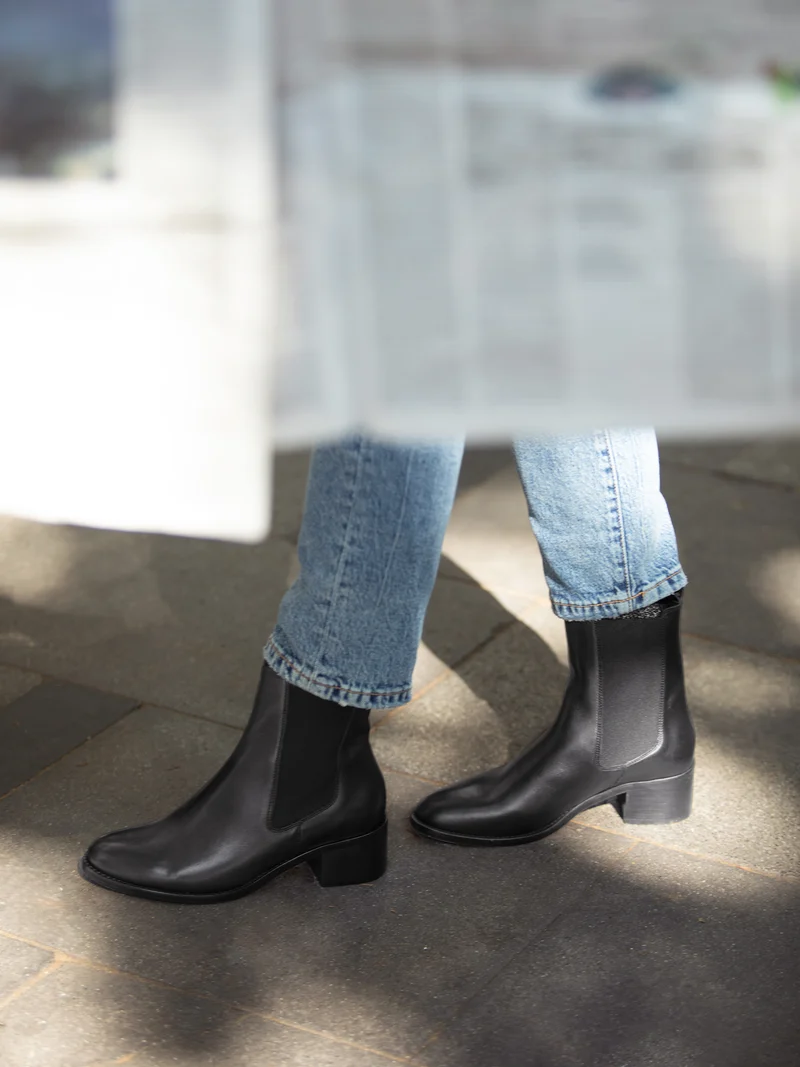 Bottines Chelsea cuir noir