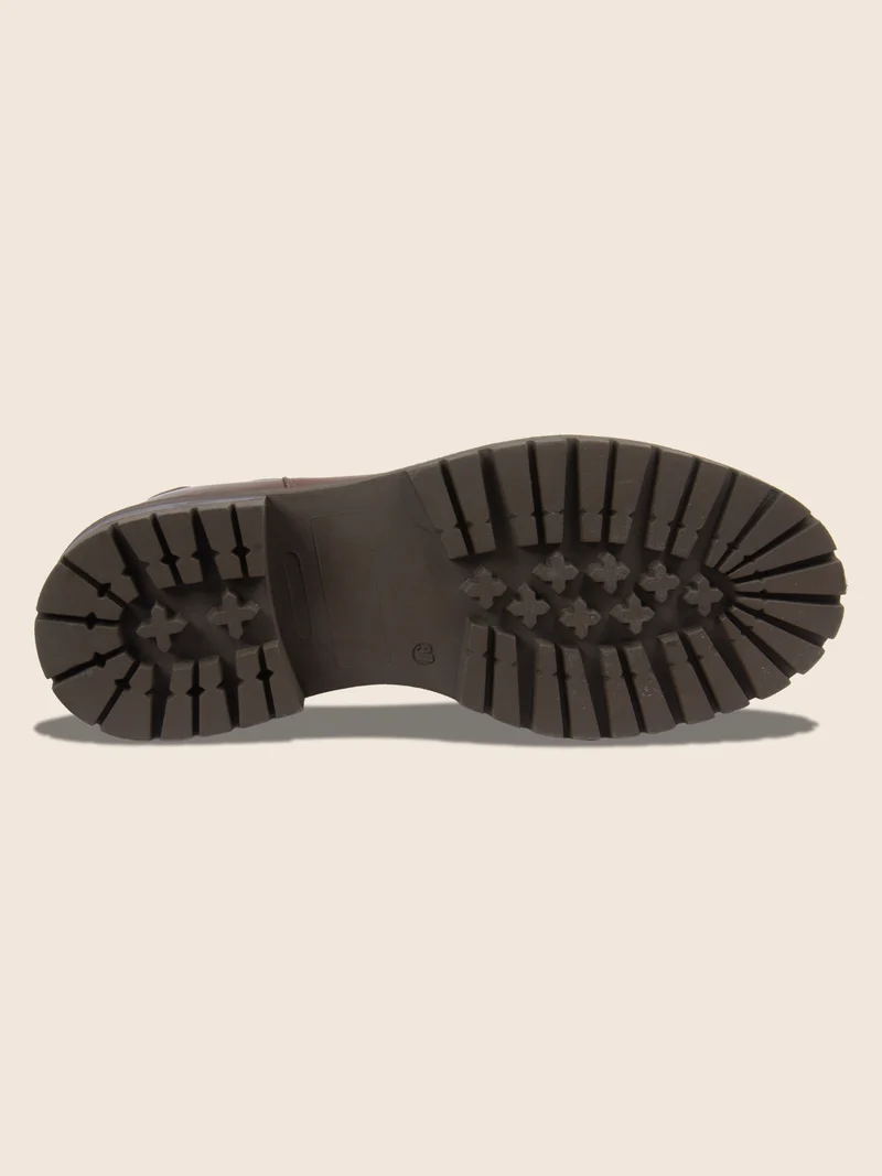 Bottines Chelsea crantées cuir marron
