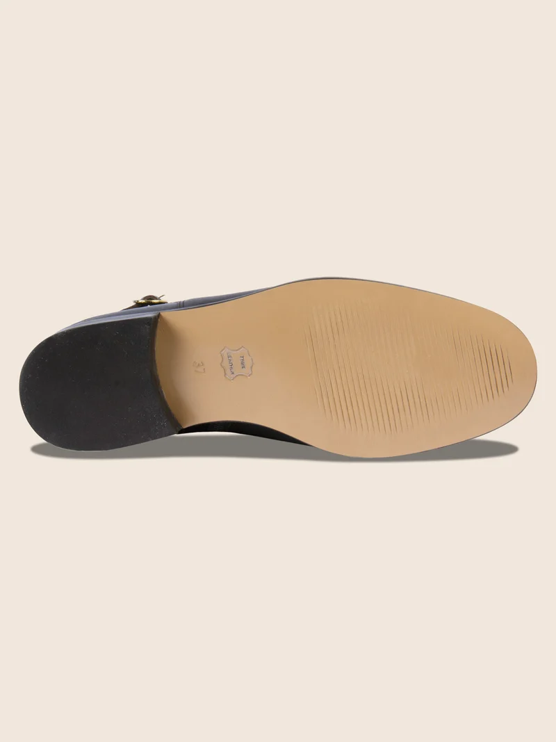 Bottines cavalières plates cuir marron