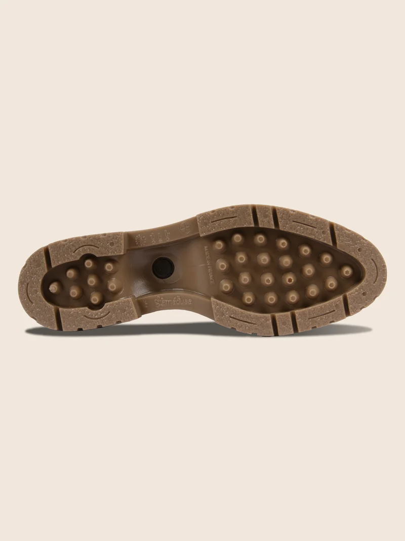 Bottines de pluie crantées marron beige