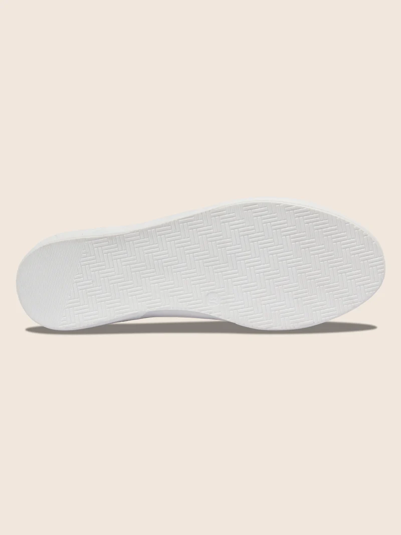 Tennis lacet cuir blanc rose