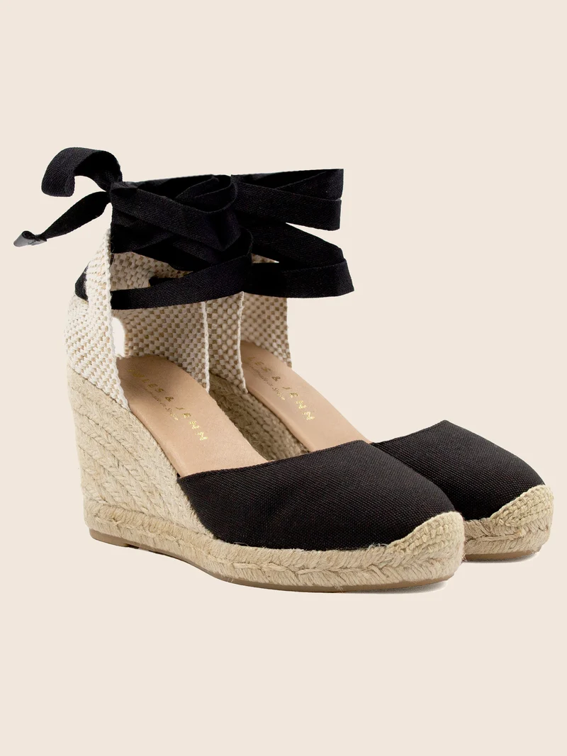 Espadrilles compensées recyclées noir