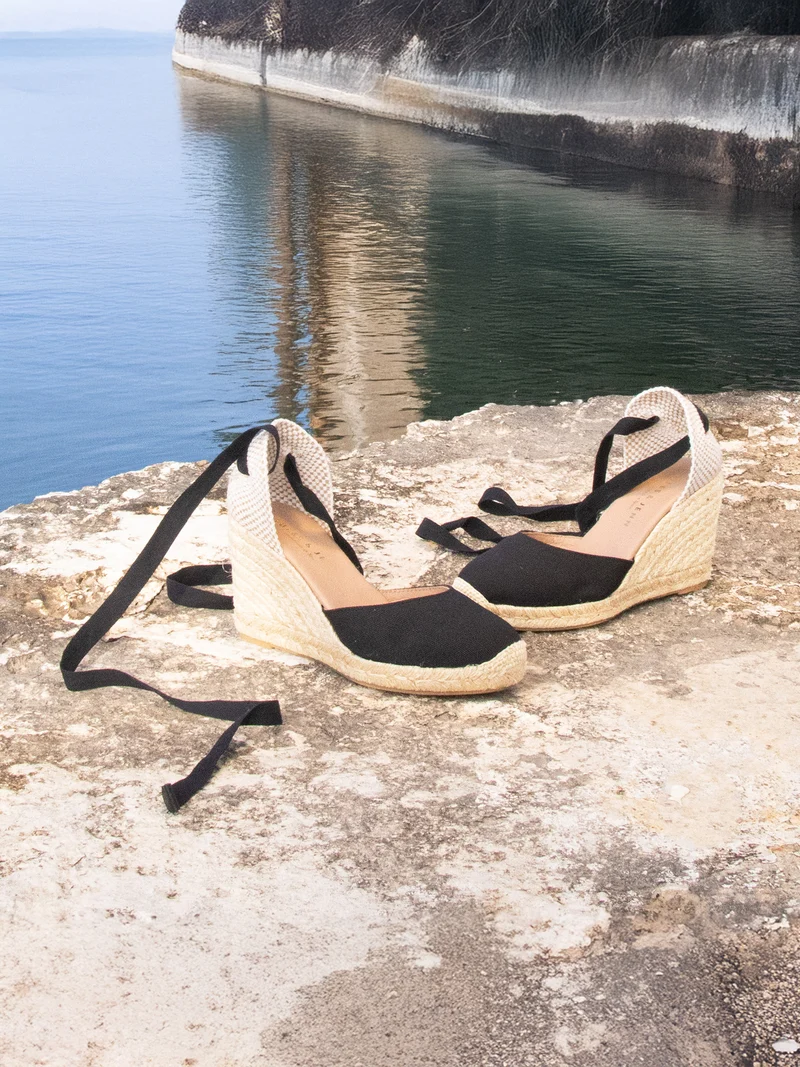 Espadrilles compensées recyclées noir