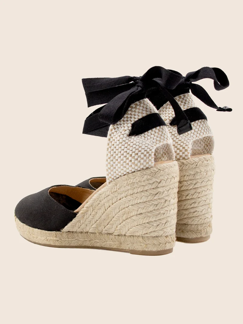 Espadrilles compensées recyclées noir