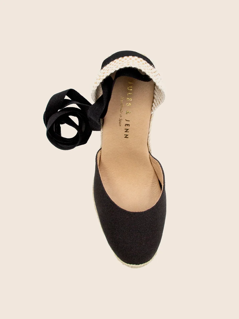 Espadrilles compensées recyclées noir