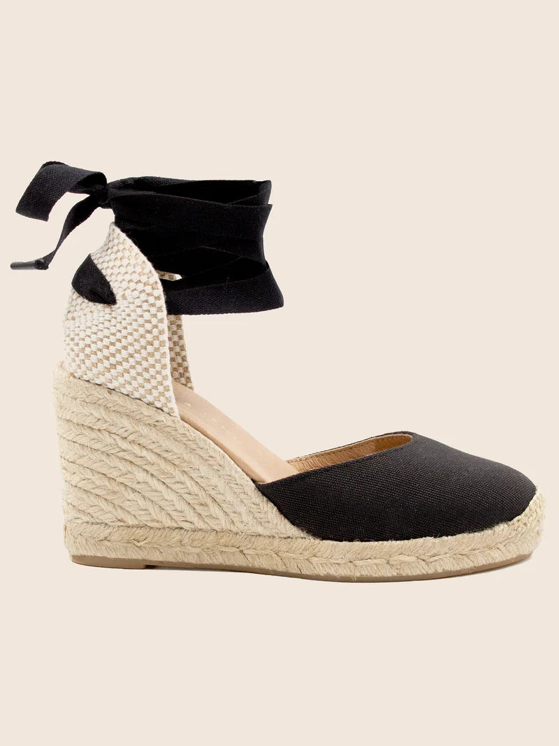 Espadrilles compensées recyclées noir