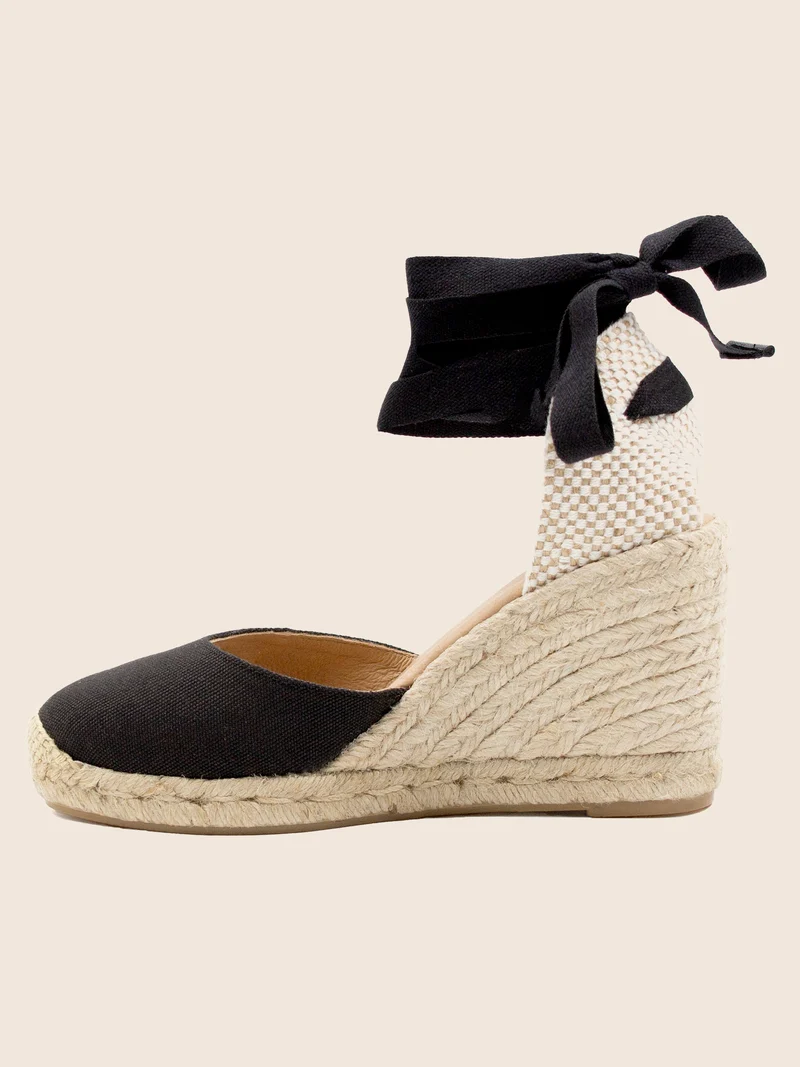 Espadrilles compensées recyclées noir