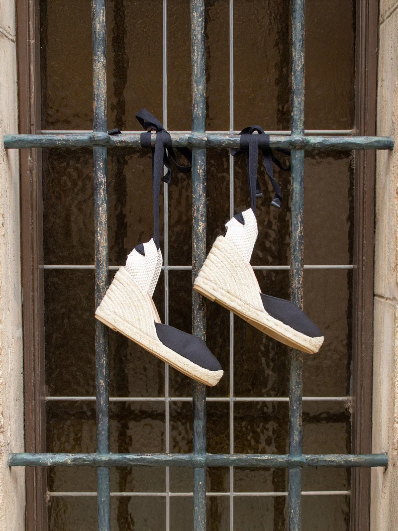 Espadrilles compensées recyclées noir