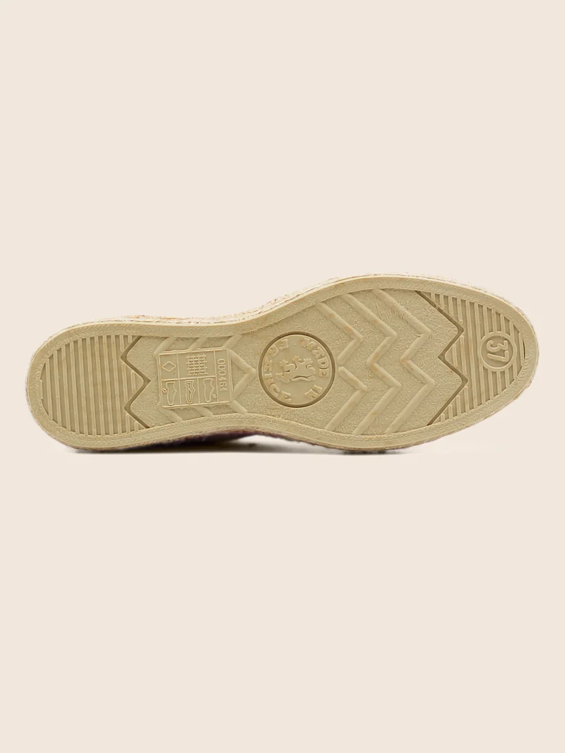 Espadrilles toile coton vert doré