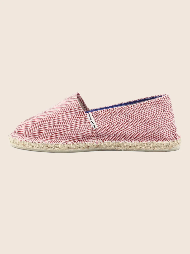 Espadrilles coton upcyclé blanc rouge