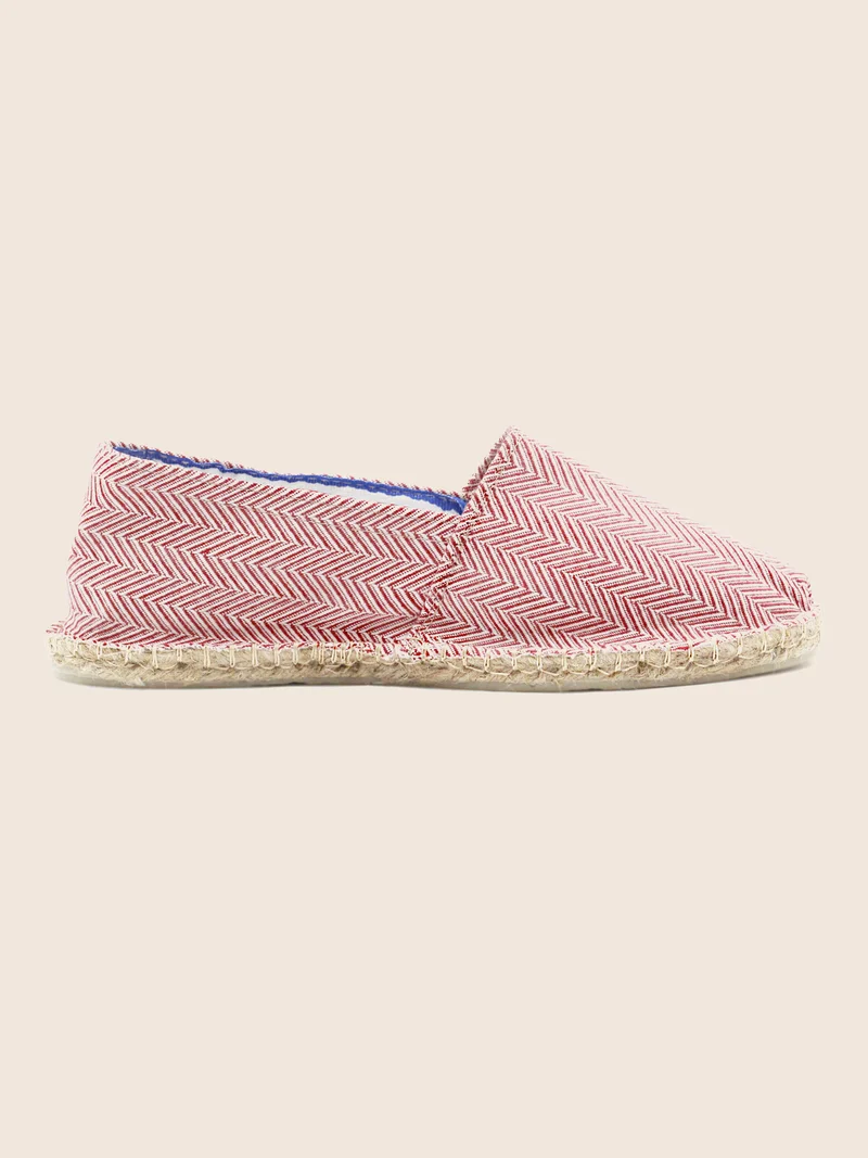 Espadrilles coton upcyclé blanc rouge