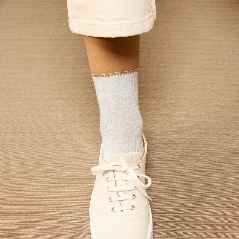 Socquettes | Gris clair - Lin & Coton