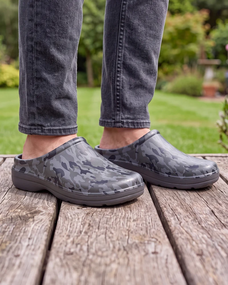 Sabots de jardin Homme Camouflage Gris