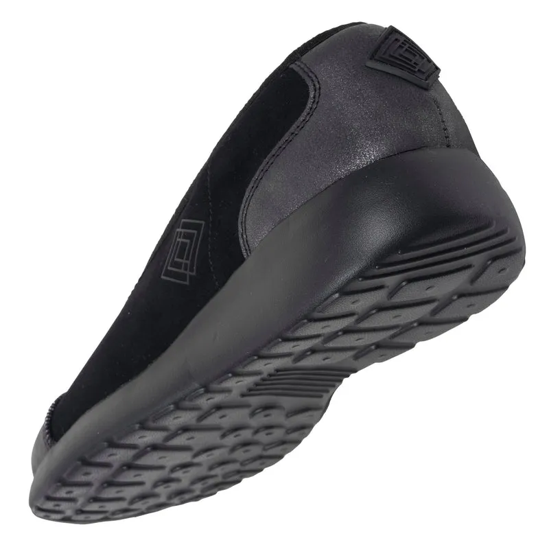Ballerines Femme slip-on Noir/Gris