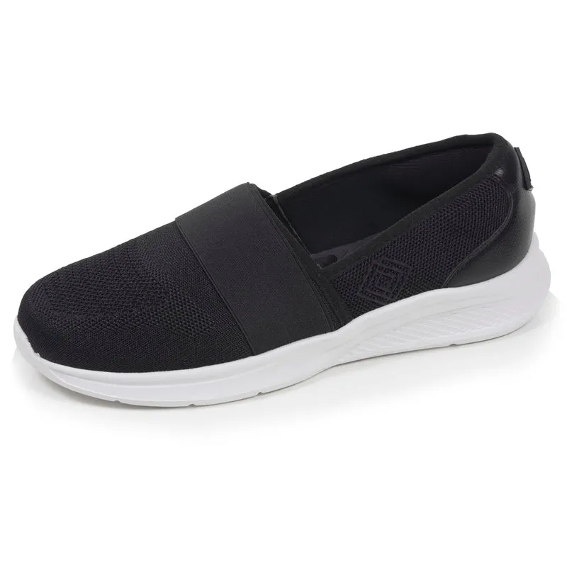 Baskets slippers Femme élastique Noir