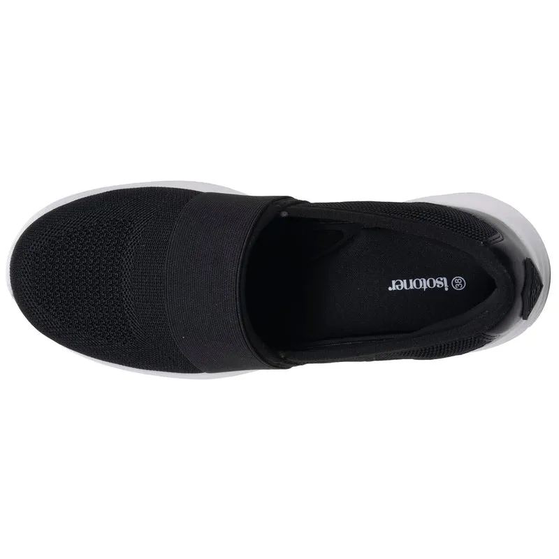 Baskets slippers Femme élastique Noir